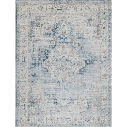 Exquisite Rugs The Met x Exquisite Rugs Blue/Beige Area Rug Perigold